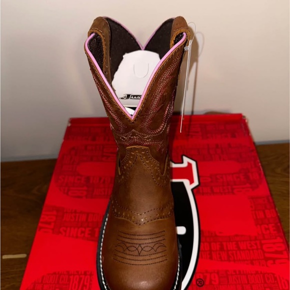 Justin Boots women's Brown Steel Toe Boots - Picture 3 of 3